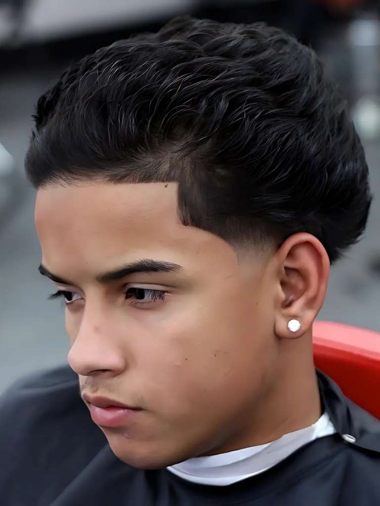 Blowout Low Taper Fade Straight Hair