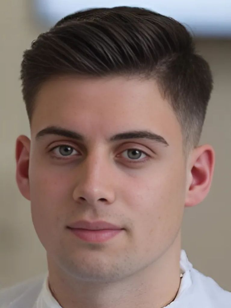 Low Taper Fade with Short Straight Hair