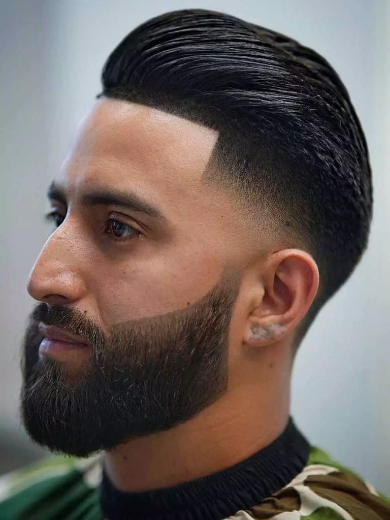 Brush Back with Taper Fade and Line Up