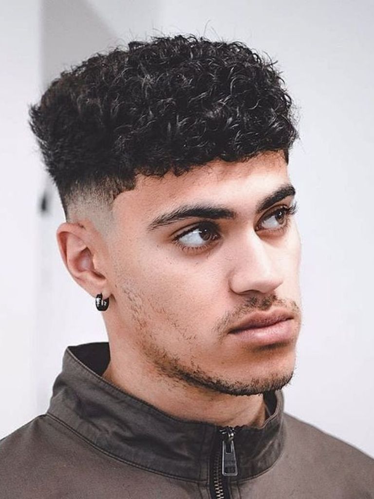 Classic Mid Taper Fade with Natural Curls