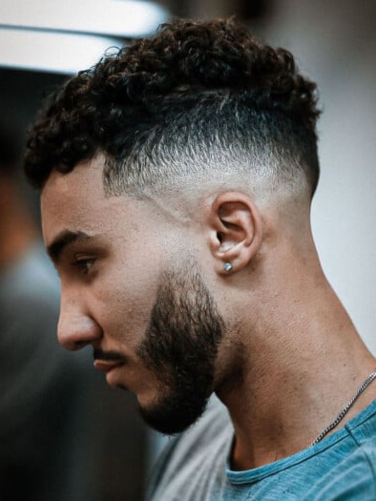 Curly Caesar Cut with Mid Taper