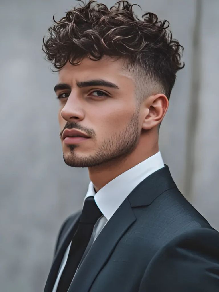 Low Taper Fade with Curly Hair