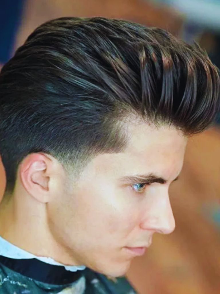 Modern Pompadour and Low Taper Fade