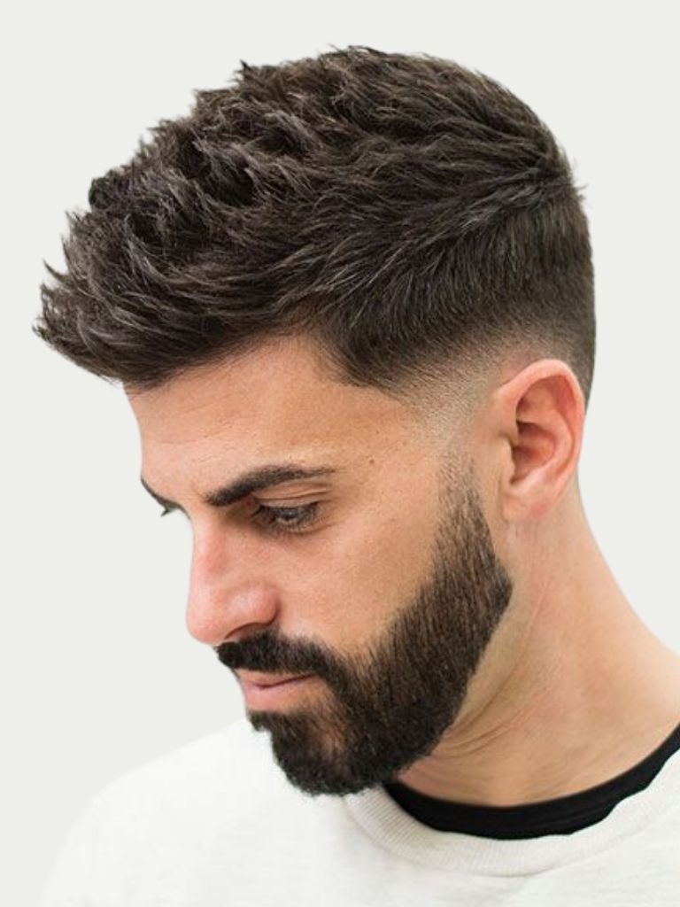 Spiky Hair with Mid Taper Fade